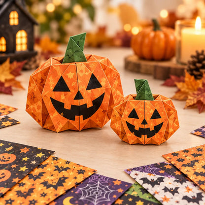 🎃 Halloween 3D Paper Craft Kit – 50 Pre-Printed Sheets + Step-by-Step Guide