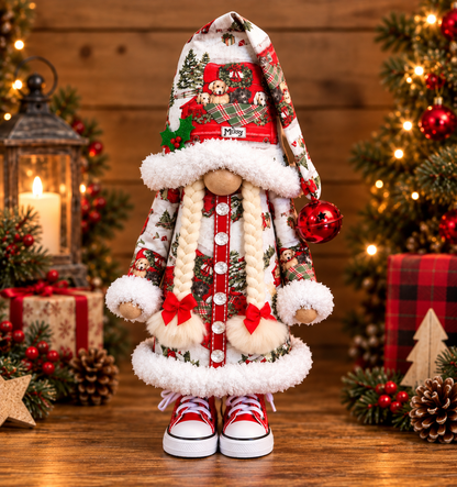 🎄 Festive Dwarf Couple Long Beard & Braided Hair Christmas Figurines