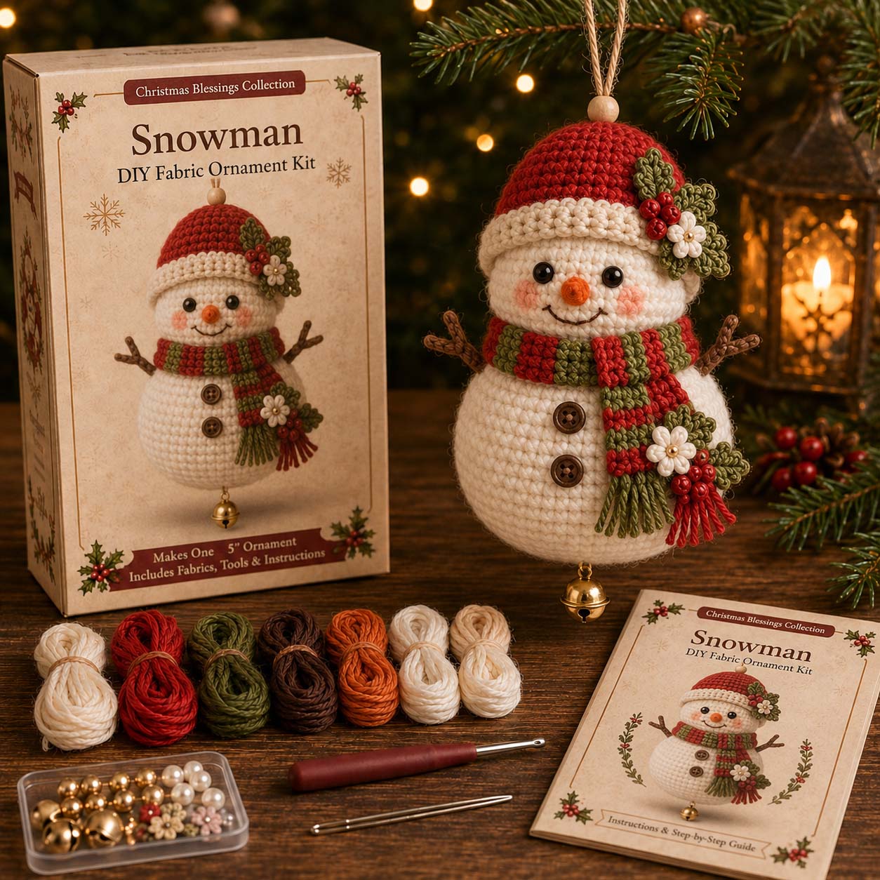 🎄 Christmas Character Fabric Ornament DIY Kit