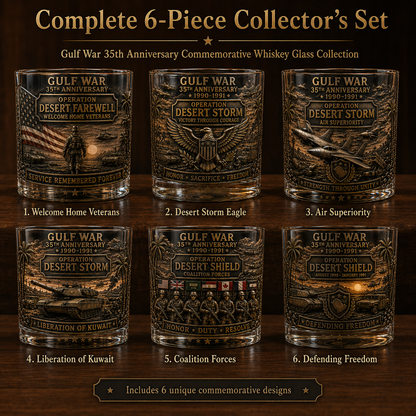 Gulf War 35th Anniversary Commemorative Whiskey Glass