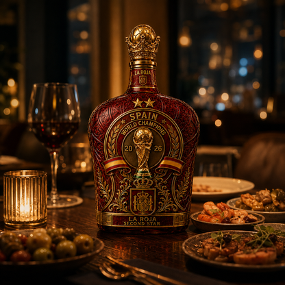 Spain Second Star World Champions 2026 Whiskey Bottle