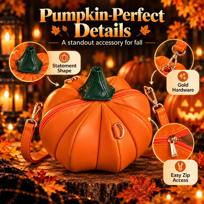 🎁 Pumpkin Crossbody Purse – Cute Halloween & Fall Handbag