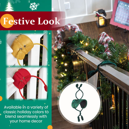 Reusable Banister Garland Ties – No-Scratch Christmas Decor Straps