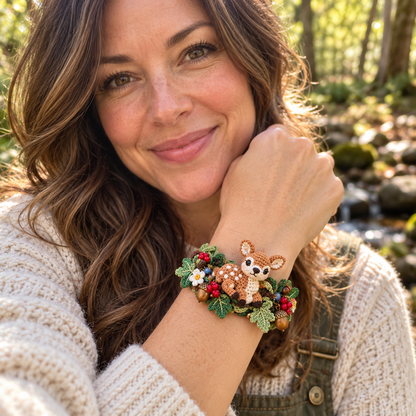🌿🧶 Woodland Wrist Friends™ – Handmade Crochet Animal Bracelet Collection