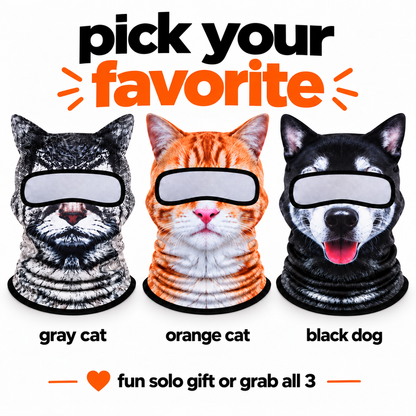 Funny Animal Face Balaclava – Cat & Dog Full Face Mask