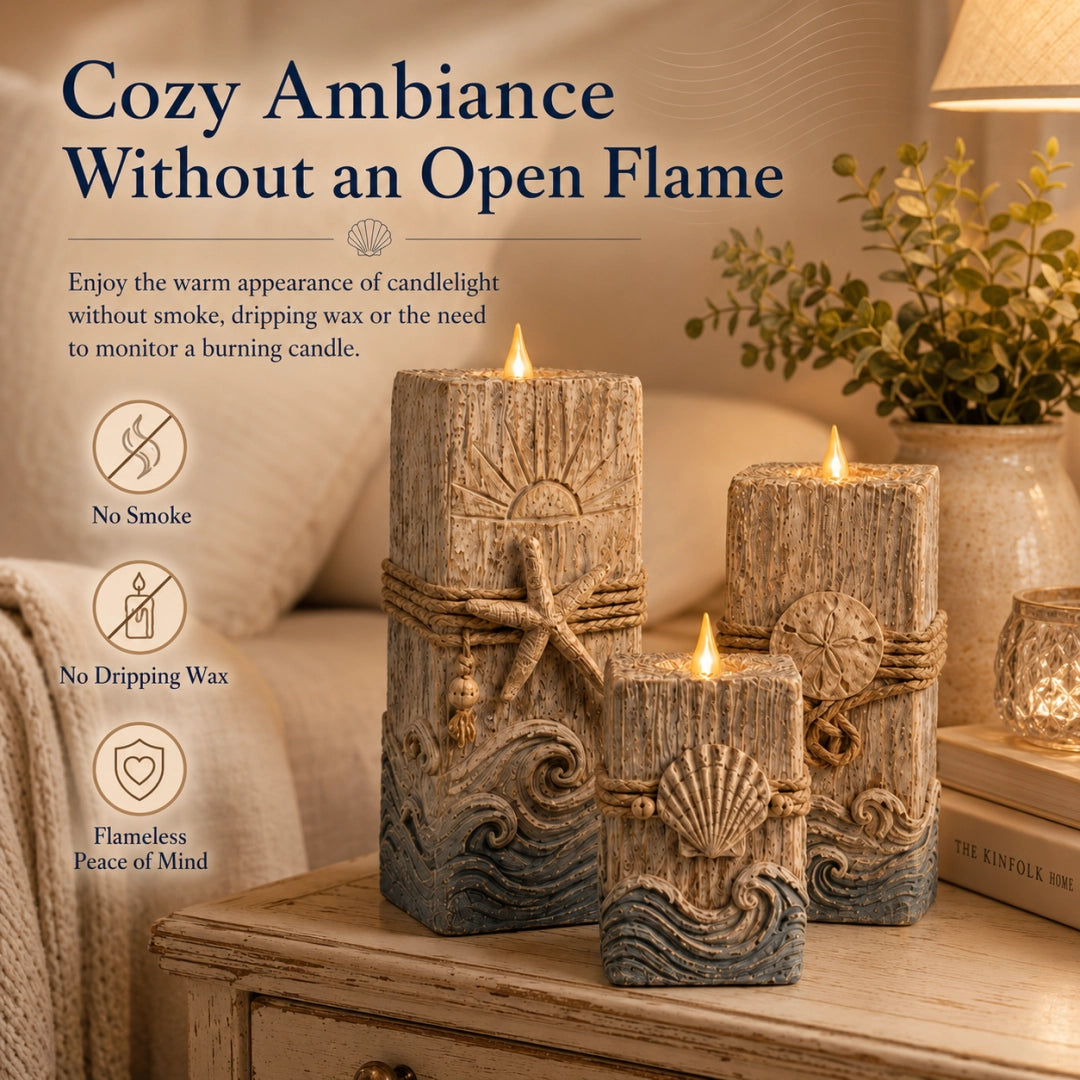 Coastal Glow LED Candle Set