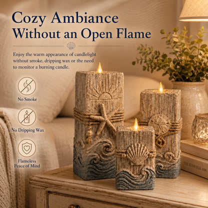 Coastal Glow LED Candle Set