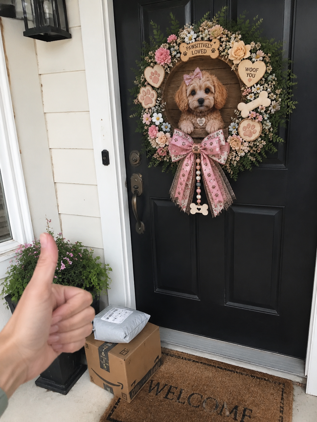 My Dog Is Family Wreath – Cute Pet Lover Front Door Decor & Personalized Photo Keepsake