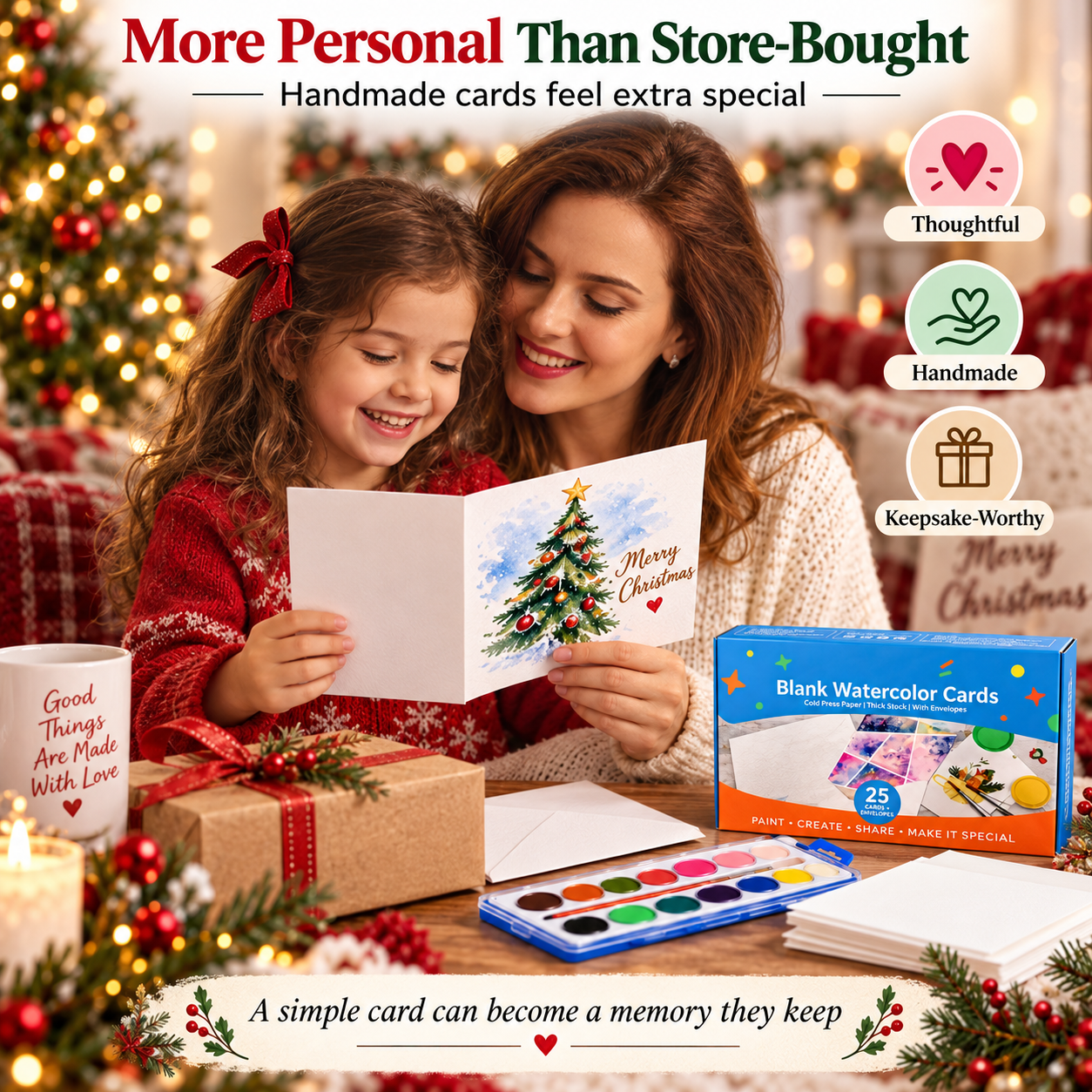 Create-Your-Own Watercolor Cards – 25 Premium Blank Cards & Envelopes