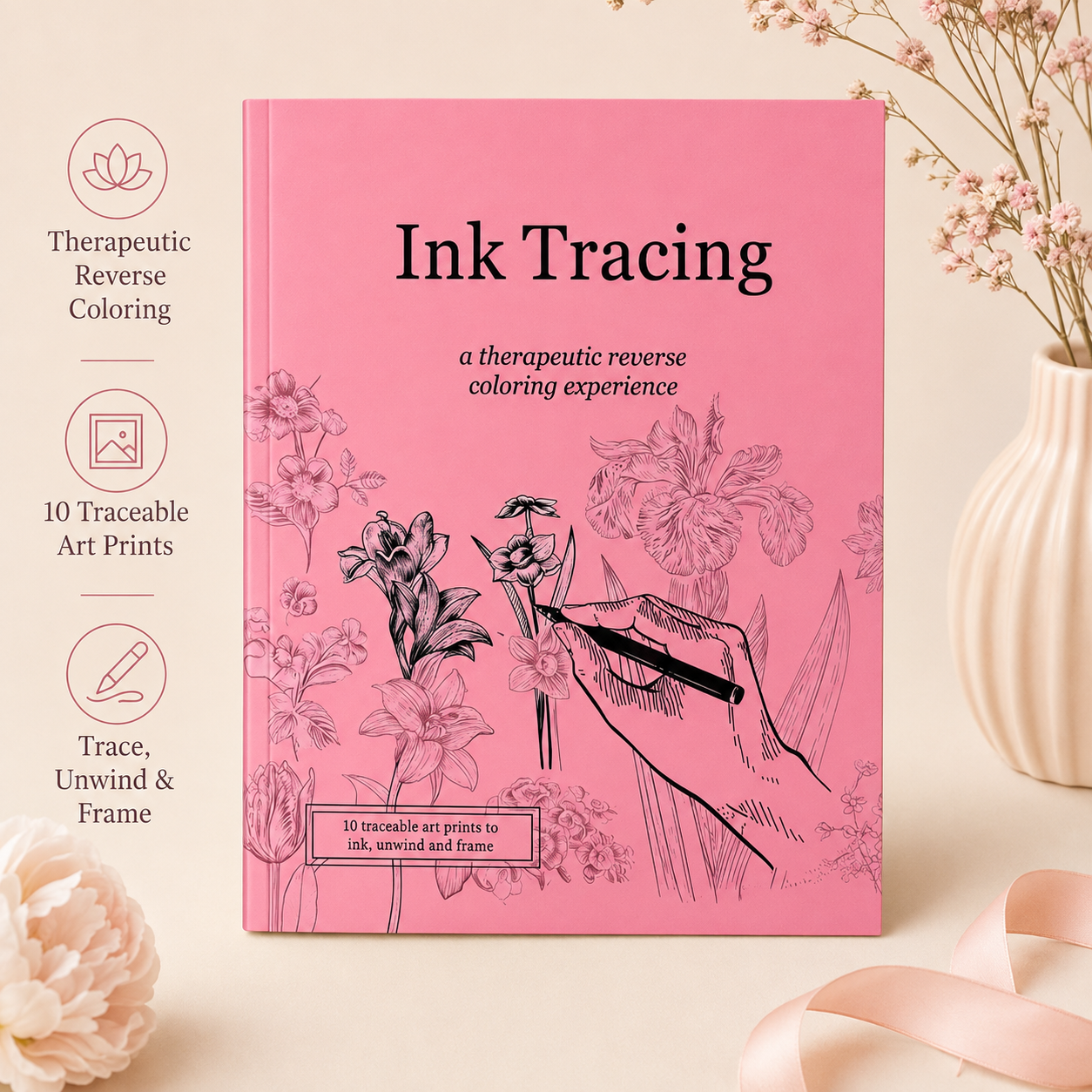 Beginner-Friendly 💕 Ink Tracing – A Relaxing Reverse Coloring Experience