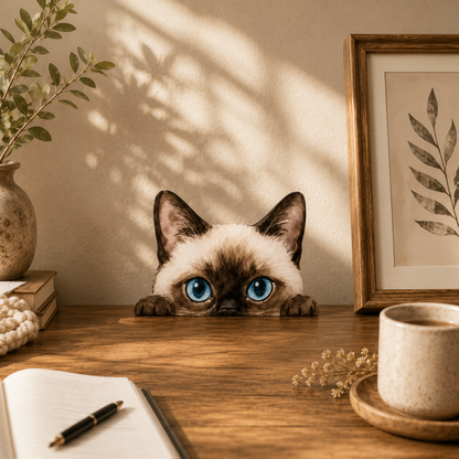 Peeking Cat Shelf Sitter Decor