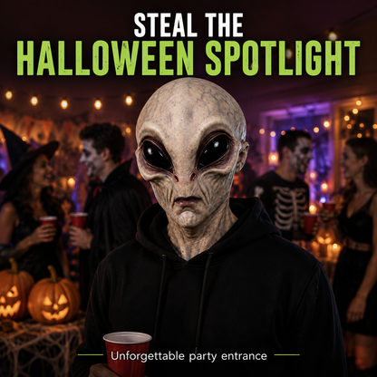 Hyper-Realistic Alien Full Head Mask – Unisex Silicone Halloween Costume Mask