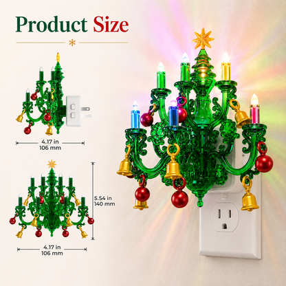 Magical Christmas Chandelier Night Light – Color-Changing Plug-In Holiday Glow