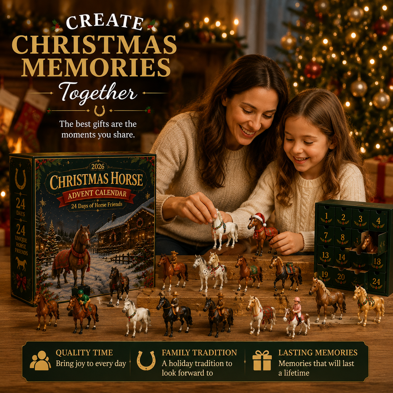 Horse advent calendar collectible figurine details