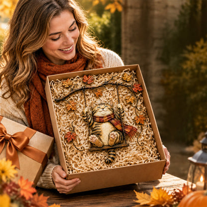 🐱Autumn Cat Metal Wall Decor – Swinging & Standing Cat Designs🍂🐈