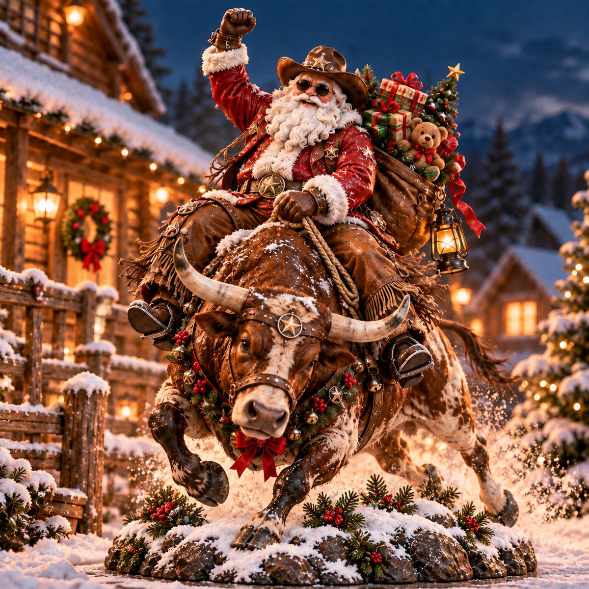 🤠🎄 Home for Christmas Cowboy Santa – Rustic Western Holiday Memory Keepsake