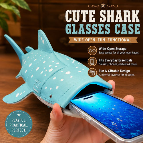 🔥Last Day 49% OFF - 🦈🌊Cute Shark Glasses Case | Shark-Shaped Storage Pouch For Everyday Essentials🌊