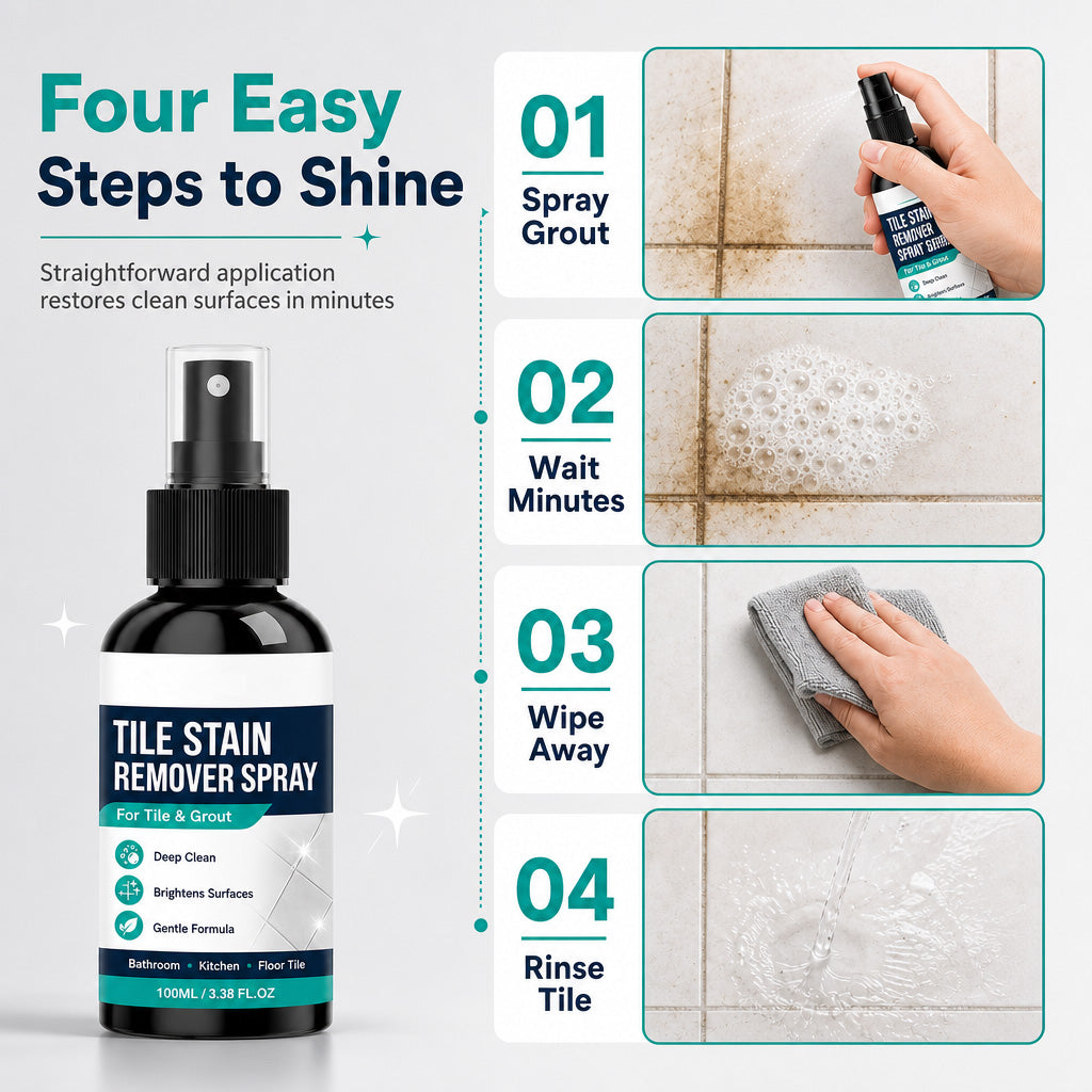 🧼🎯Grout Cleaning Spray – Easy Care for Tile Lines & Damp-Area Stains