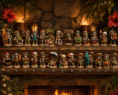 ✨24-Day Christmas Countdown Advent Calendar –Beach Vacation Skeleton Ornament