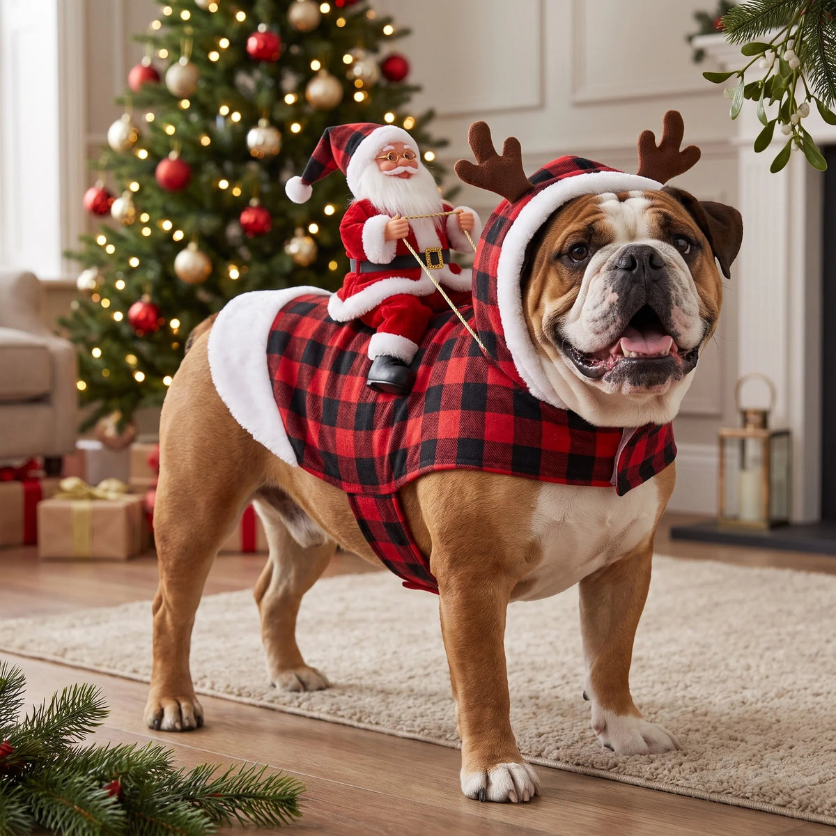 🎅 Christmas Dog Costume-Turn Your Dog Into Santa’s Funniest Christmas Ride! 🐶🎄