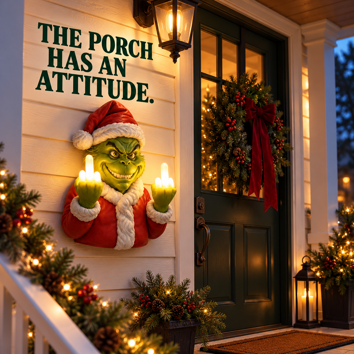 Grump LED Christmas Wall Light – Small Glow, Big Attitude
