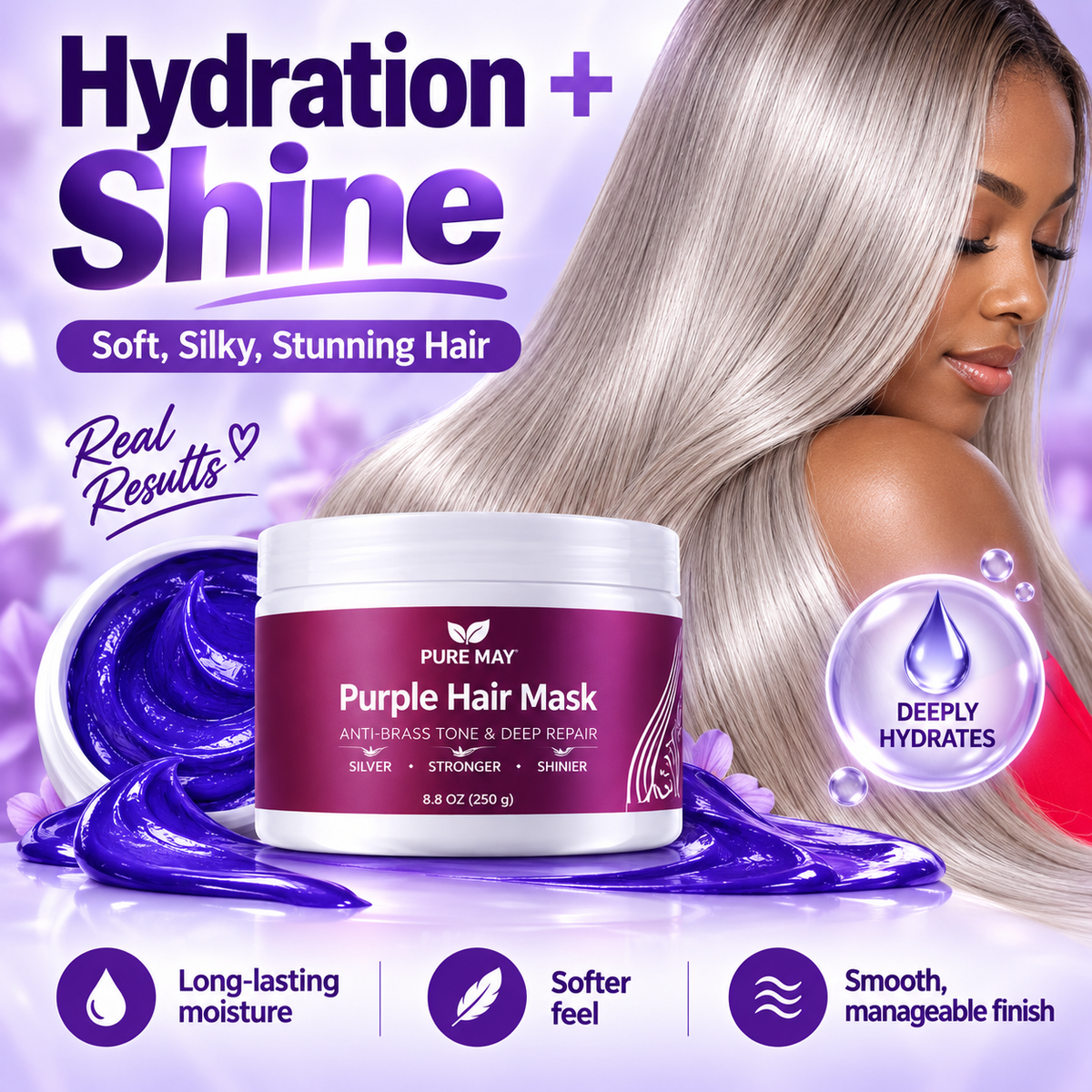 Anti-Yellowing Purple Hair Mask 💜 Say goodbye to Red Highlights! 💜
