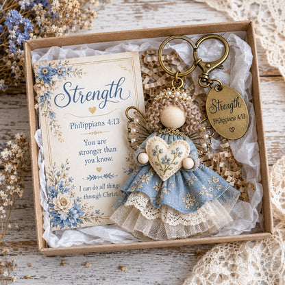 🪽 Faith Angel Keychain Gift Set - A Little Angel of Faith, Comfort & Love💛