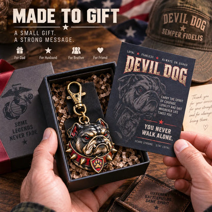 🐶🔥 Rugged Bulldog Guardian Keychain – 3D Metal Dog Keepsake for Keys & Gear