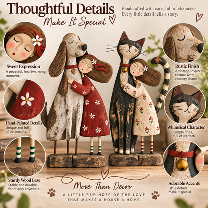 Girl & Her Best Friend Folk Art Figurine