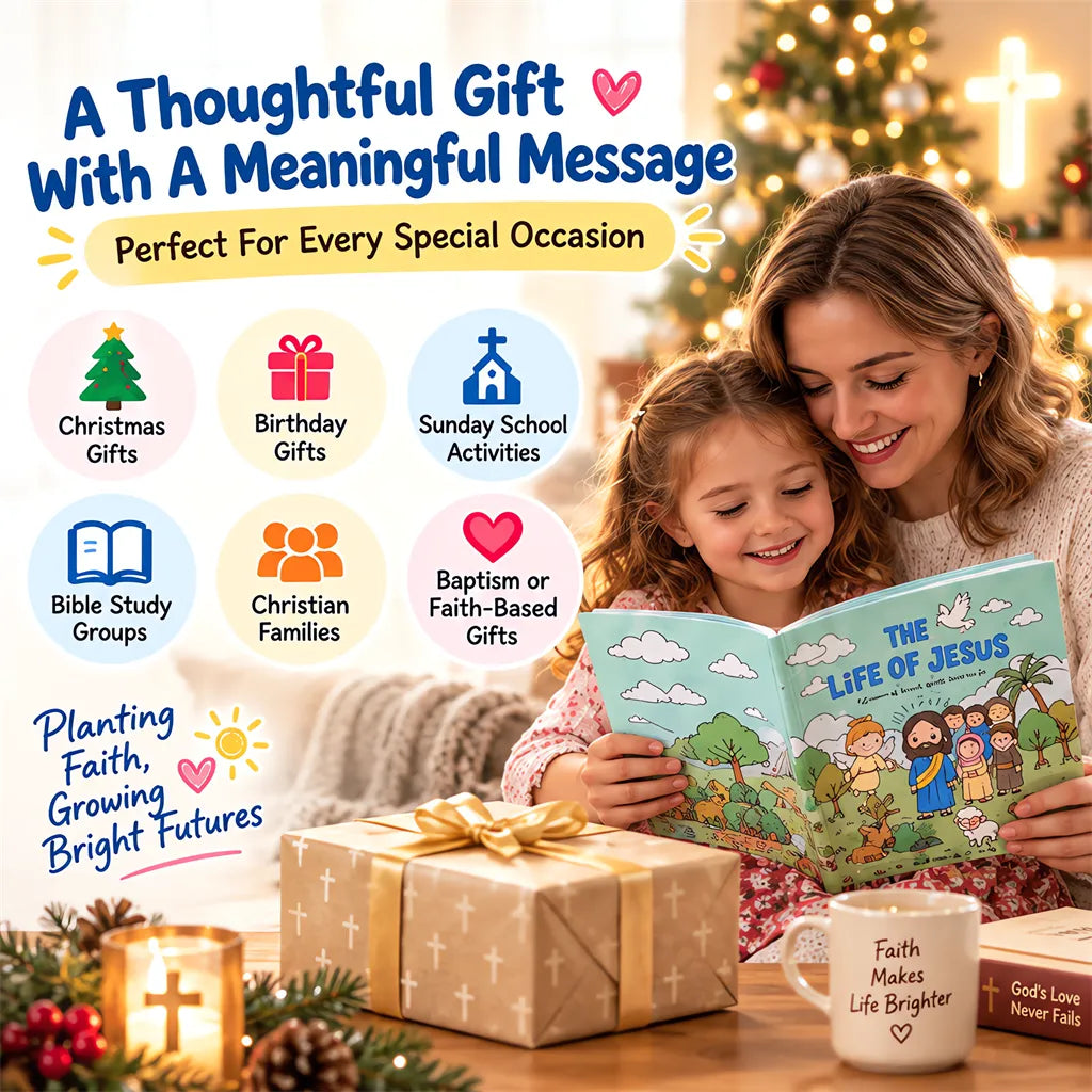 Love in Faith | Life of Jesus Toddler Coloring Book, Preschool Illustrated Activity Book for Kids
