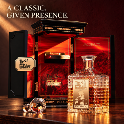 🥃 The Godfather-Inspired Whiskey Decanter | Faceted Stopper, Gold-Tone Details & Classic Cinema Style 🎬