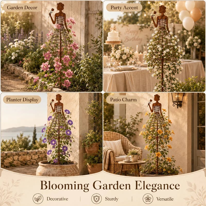 🌹💃Rust-Style Female Dress Plant Climbing Trellis - Outdoor Garden Decor(📦Buy 2 Free Shipping)