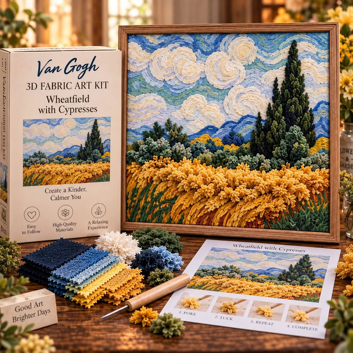🎨🖼️ Van Gogh 3D Fabric Art Kit | Create Your Own Textured Masterpiece(📦Buy 2 Free Shipping)