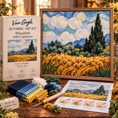 🎨🖼️ Van Gogh 3D Fabric Art Kit | Create Your Own Textured Masterpiece(📦Buy 2 Free Shipping)