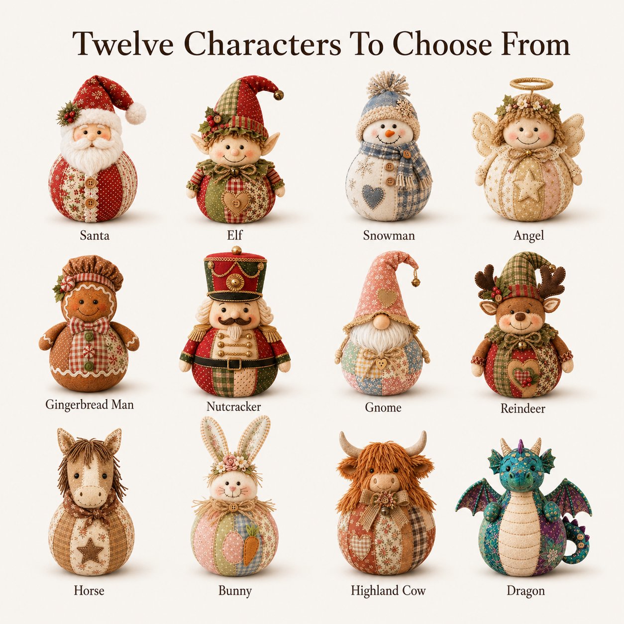 🧸DIY Patchwork Fabric Character Doll Kit