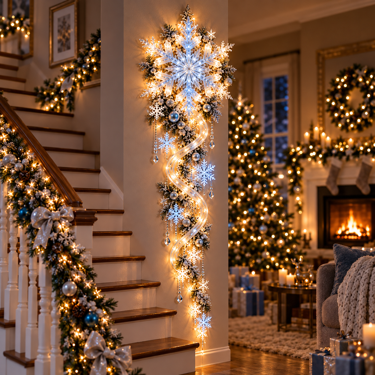 ❄️Giant Snowflake Blizzard Trail™- ✨ Let the Snowstorm Glow Indoors