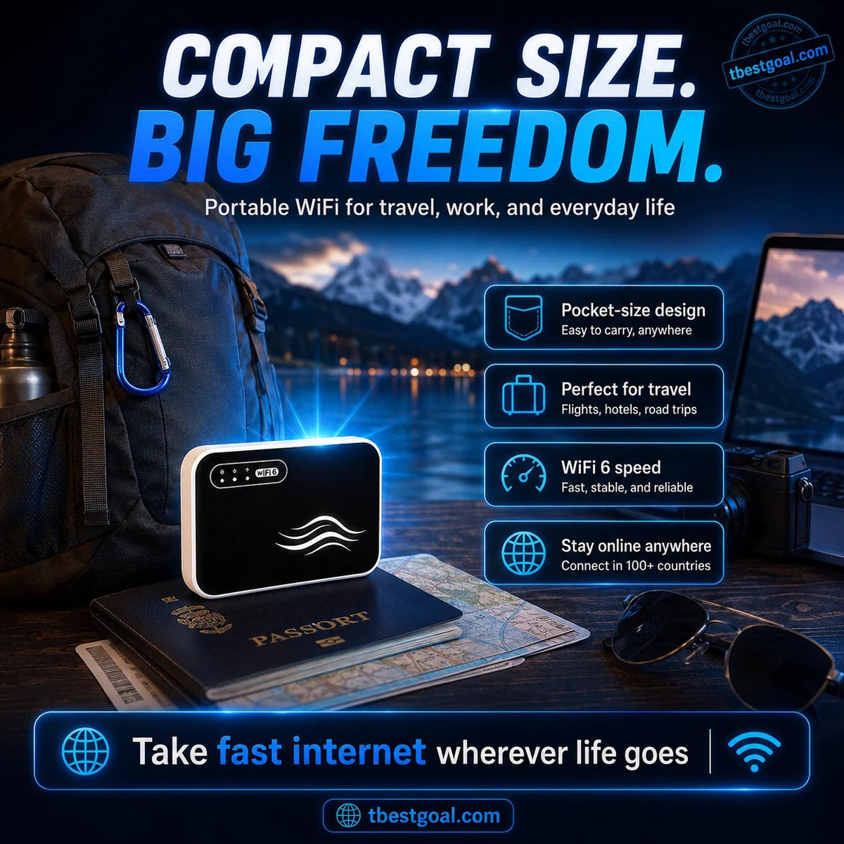 📶🌍 PocketLink Travel WiFi – Compact Wireless Connection for Work, Trips & Everyday Use