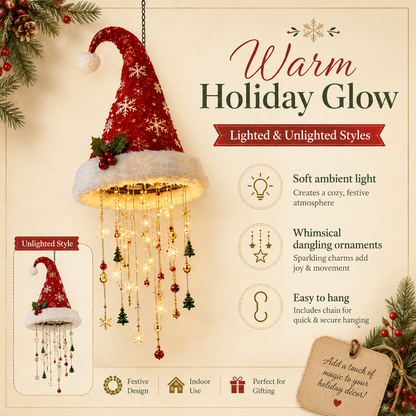 🎅 Lighted Santa Hat Hanging Chandelier 🎄