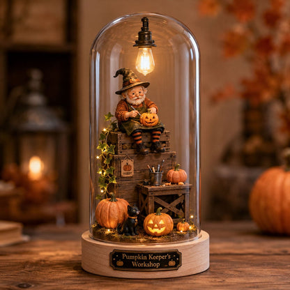 ⏳ Last Day 49% OFF – Halloween Glass Dome Miniature Scene Ambient Lamp