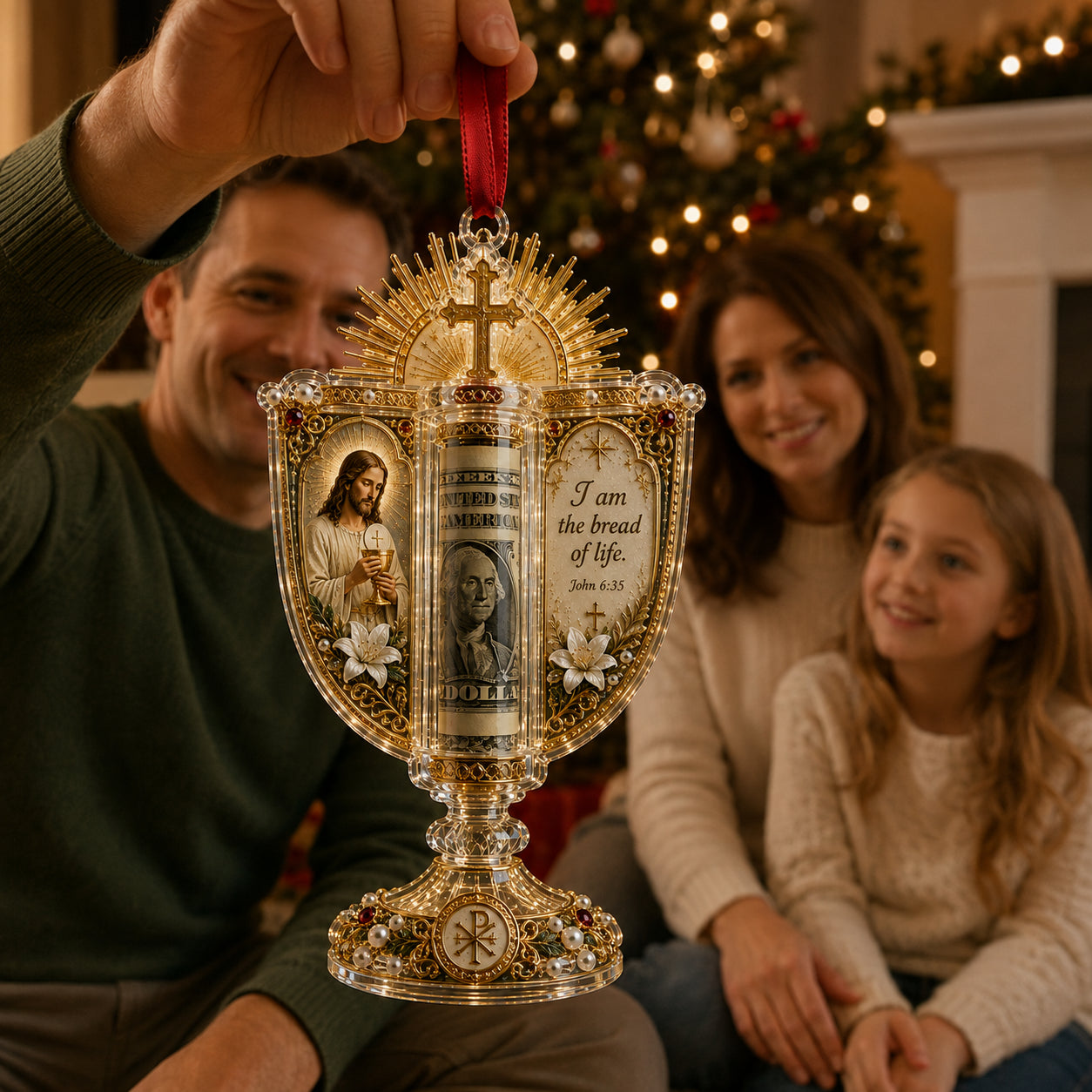 Christian Cash Gift Christmas Ornament – Faith-Inspired Money Holder Keepsake