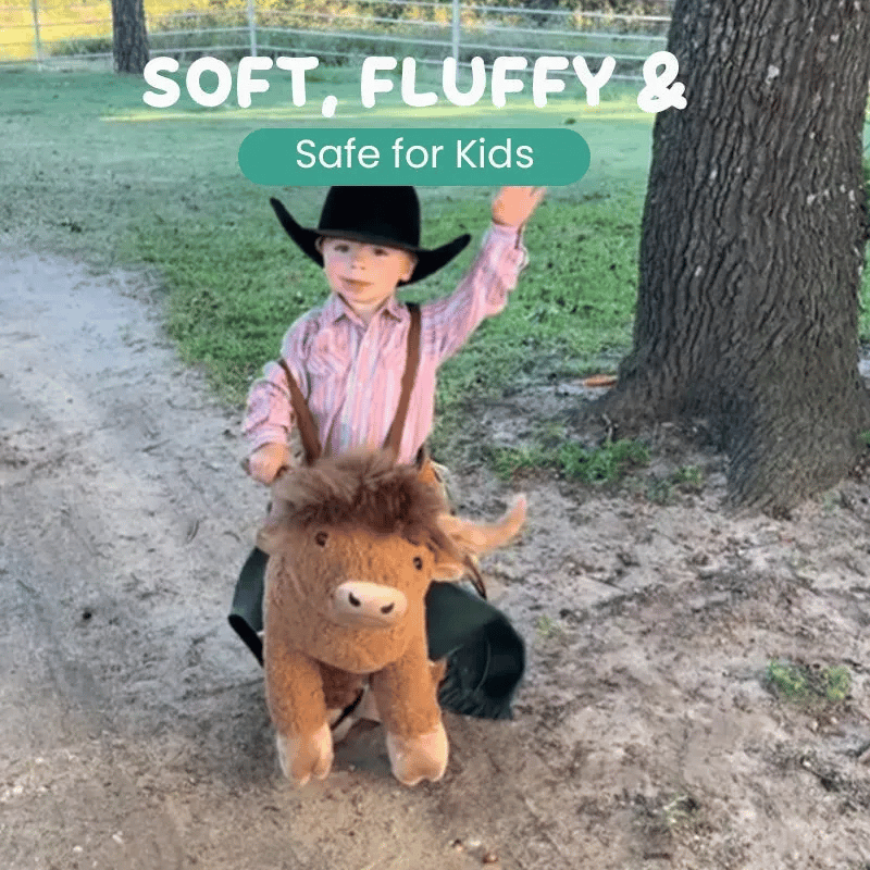 Plush Bull Rider Ride‑On Kids Costume, Adjustable Harness Toddler Halloween Outfit