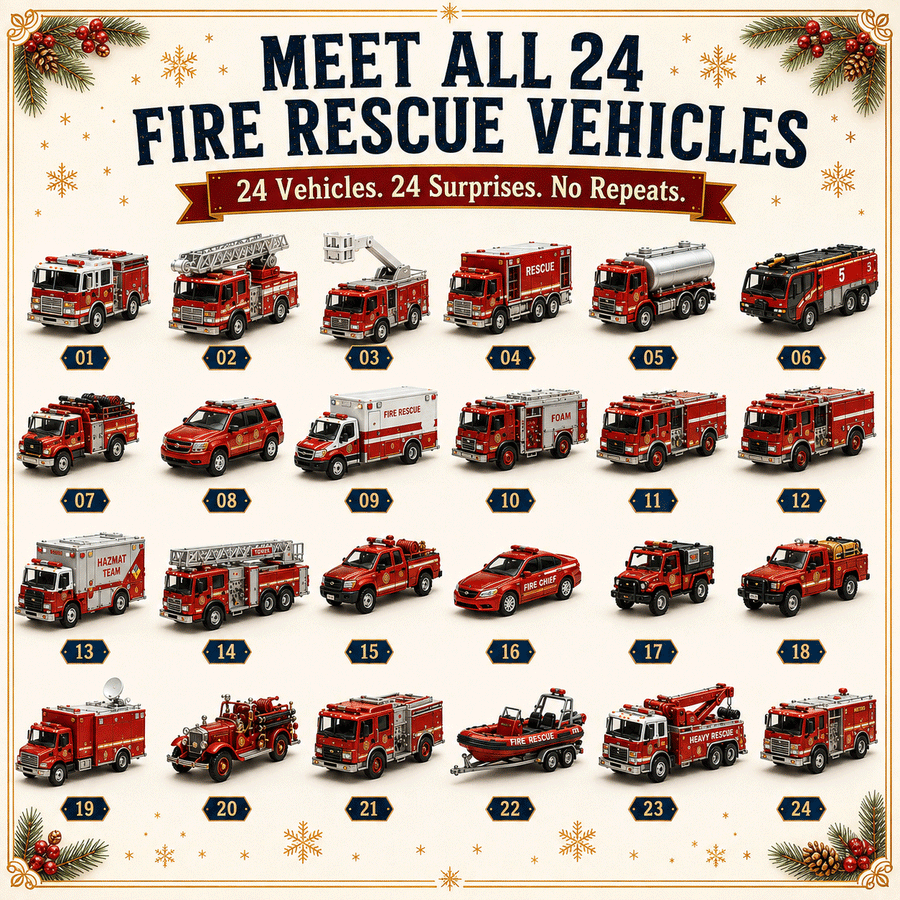 Child playing with miniature rescue vehicles at home