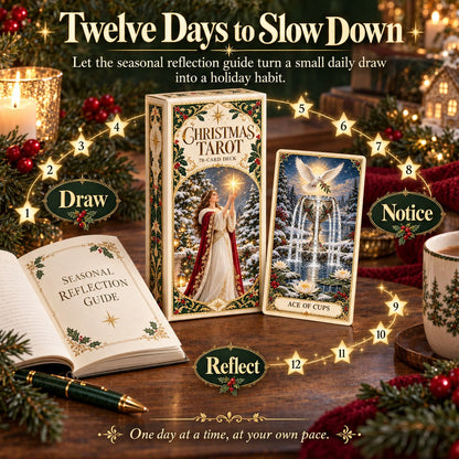 Last Day 49% OFF🎉-🔮 Yuletide Tarot Deck | 78 Festive Cards & A Guided 12-Day Holiday Ritual