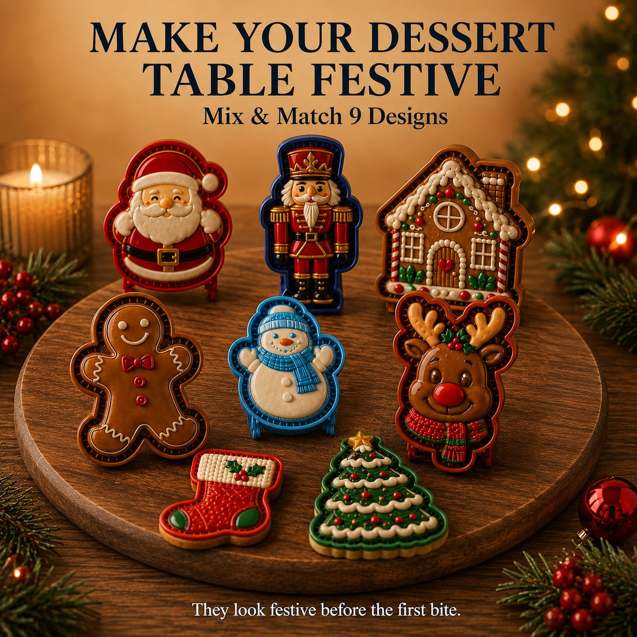 🔥😍 Letzter Tag: 49 % Rabatt – 🎄 Weihnachts-Mini-Pie-Formen-Kollektion mit 9 Designs | Wiederverwendbare Prägeformen für detailreiche Weihnachtsmann-, Schneemann-, Rentier-, Tannenbaum- & Festtags-Pies 🥧✨