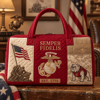 100% Handmade US Military Heritage Quilted Duffel Bag(𝐌𝐢𝐜𝐡𝐚𝐞𝐥 𝐇𝐚𝐫𝐫𝐢𝐬 𝐇𝐚𝐧𝐝𝐦𝐚𝐝𝐞®)