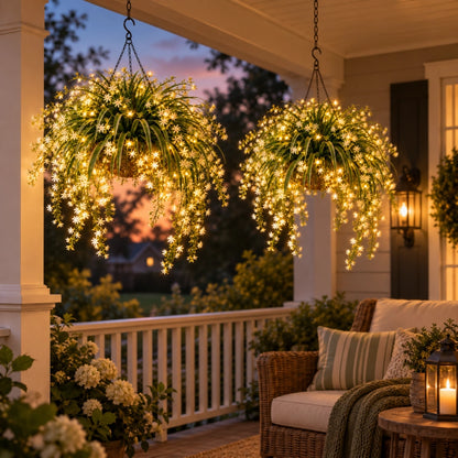 ✨ Blooming Fairy Light Hanging Basket