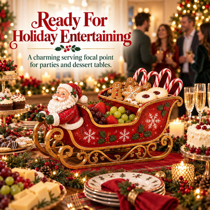 🎅🛷 Santa’s Holiday Treat Sleigh – Festive Serving Tray for Christmas Tables & Parties