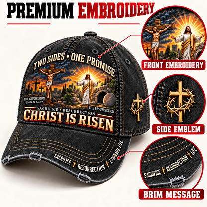 🔥Last Day 50% OFF ✝️ Christ Is Risen Two Sides One Promise Baseball Cap