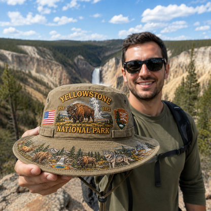 🇺🇸 Last Day Promo: 49% OFF 🦬 - Yellowstone National Park Adventure Boonie Hat