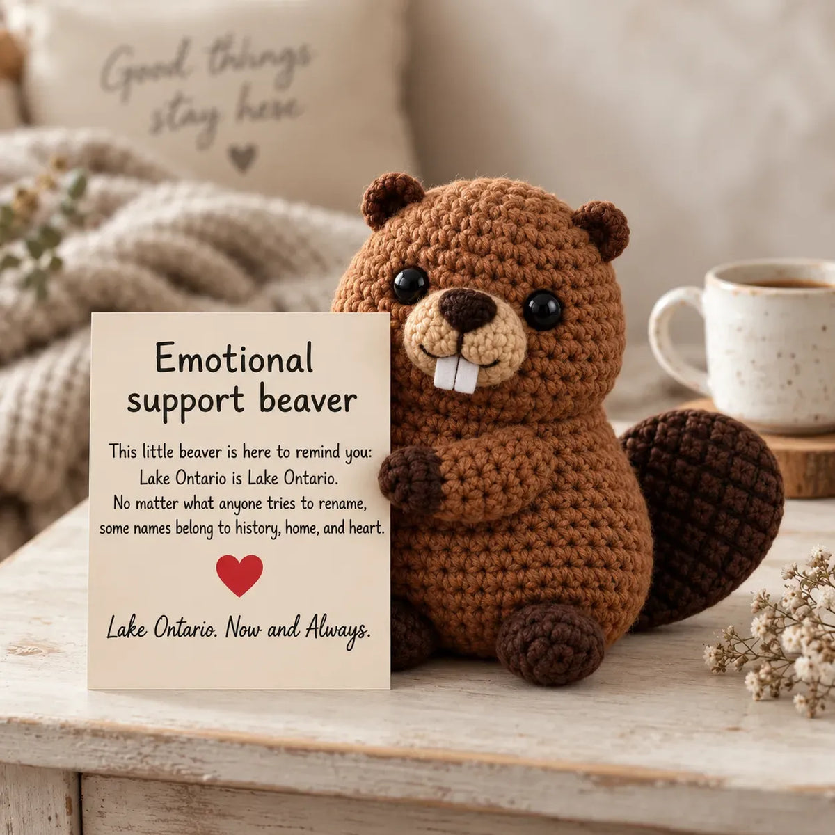 ⏳ Last Day 49% OFF – 🦫 Lake Ontario Emotional Support Beaver Crochet Keepsake | 5 Canadian-Inspired Personalities with Matching Message Cards for Cottage Families, Lake Lovers & Meaningful Gifts 🍁